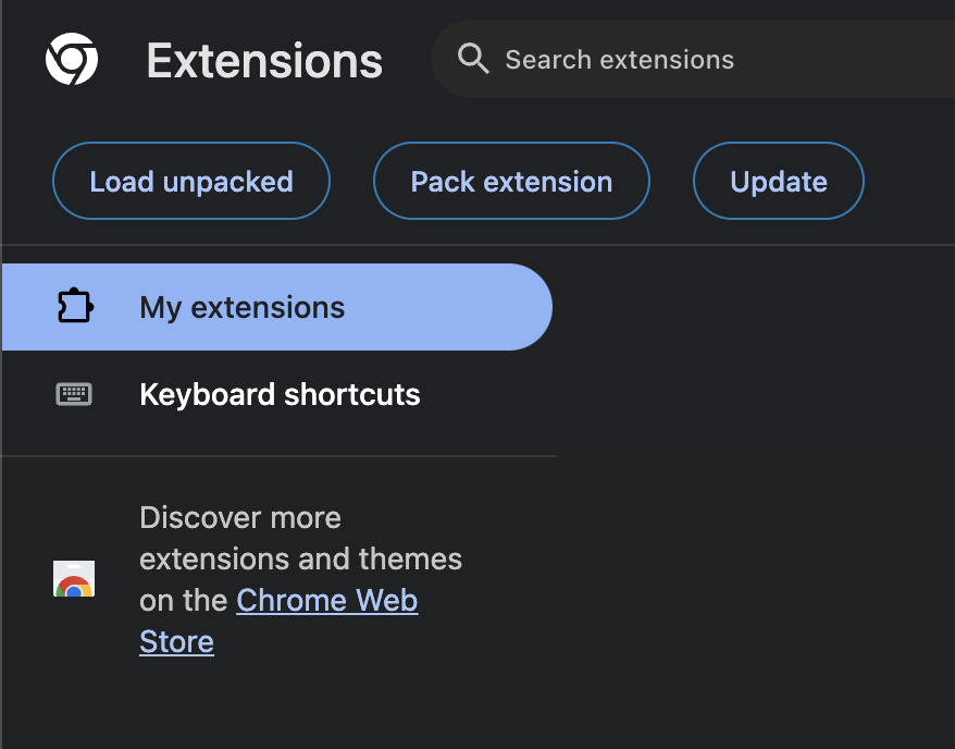 Load unpacked extension